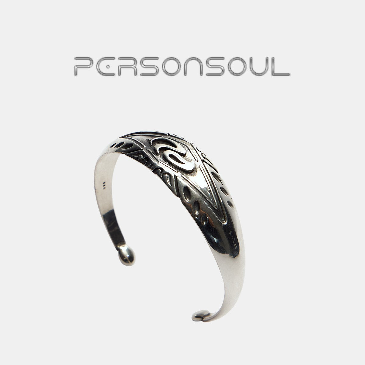 PERSONSOUL* Yuan Symbol Silver Bracelet 95 Silver Open Bracelet