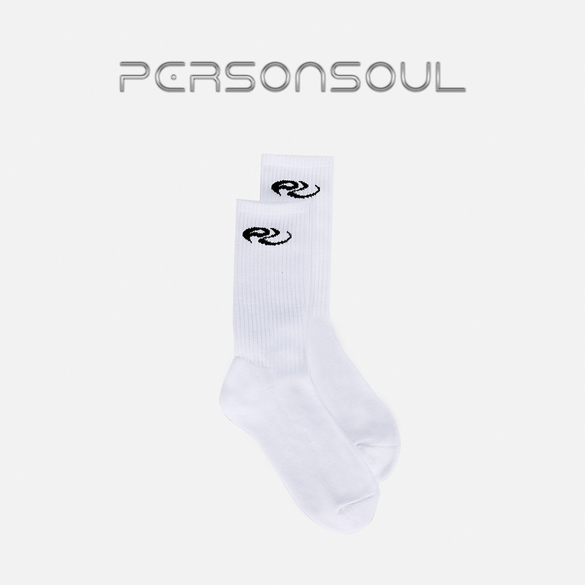 PERSONSOUL* Meta symbol mid-calf socks black/white Please specify the color