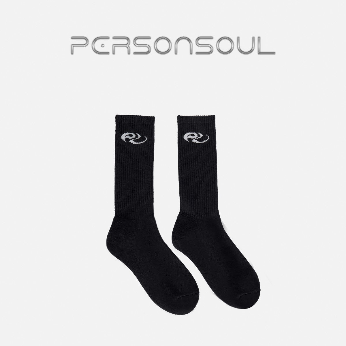 PERSONSOUL* Meta symbol mid-calf socks black/white Please specify the color