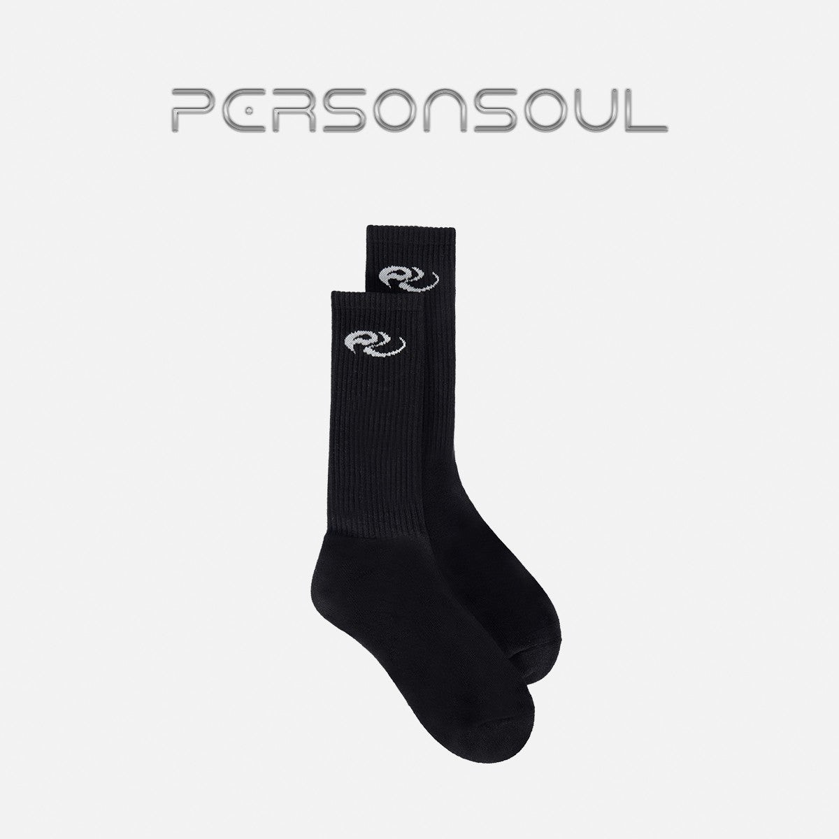 PERSONSOUL* Meta symbol mid-calf socks black/white Please specify the color