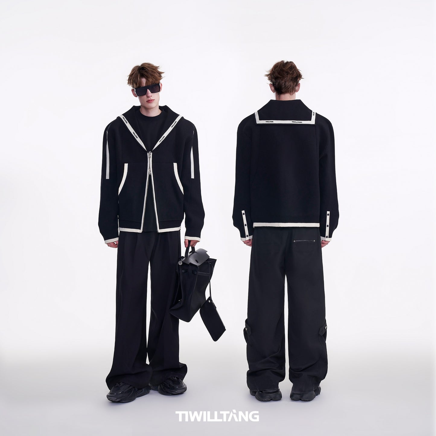 TIWILLTANG Qishilu &quot;Xiuji Hengyu&quot; superstar single product navy collar double zipper thick jacket