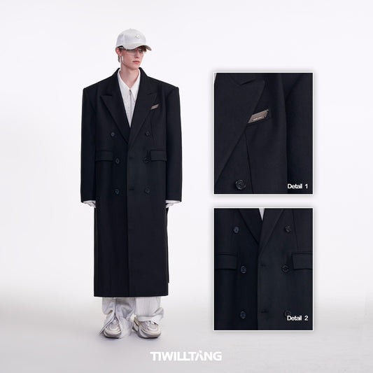 TIWLLTANG Qishilu &quot;Shuoxing Jueji&quot; Manager • Annual Recommended Aura Wool Coat Black