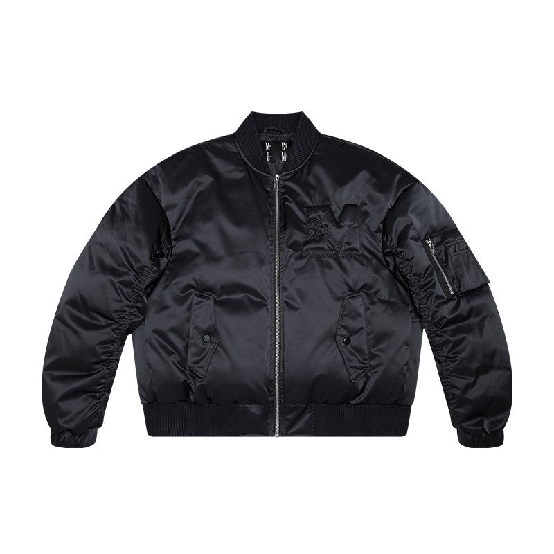 MEDM BLACK black line with ultra-high filling capacity and large Bomber concave convex filling down jacket MA pilot jacket