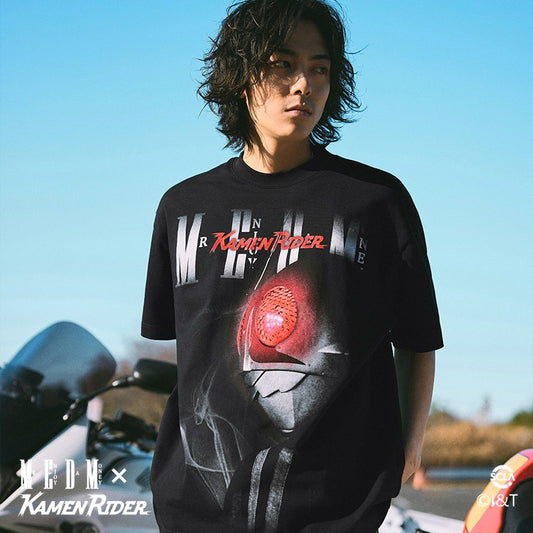 MEDMx Kamen Rider neon style series short-sleeved T-shirt men's summer American retro T-shirt casual tops