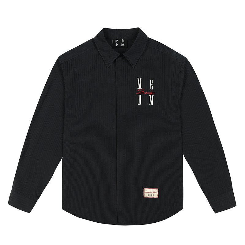 Hou Minghao same style MEDM24FW letter embroidered shirt men's long sleeve loose spring and autumn couple shirt jacket