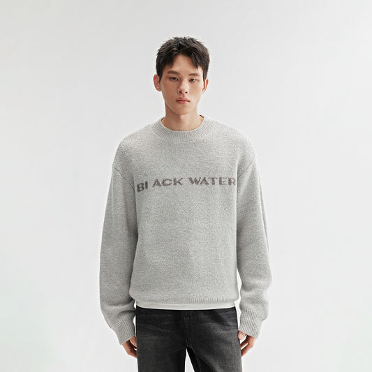 Blackwater series CHINISM red dust wool blended yarn round neck sweater men's winter knitted sweater top