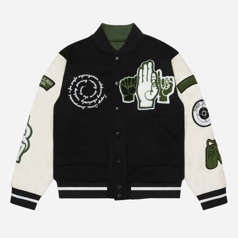 TrendMaybe &quot;Reversible Varsity Jacket&quot; double-sided leather jacket baseball jacket