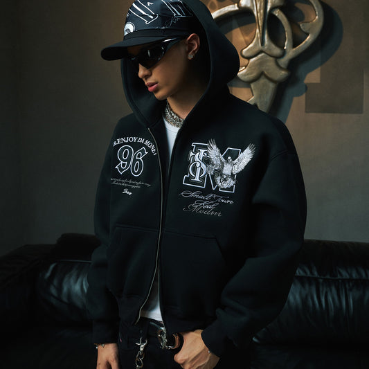 STK x MEDM joint SmallTownKid air layer hooded cardigan sweater jacket American style