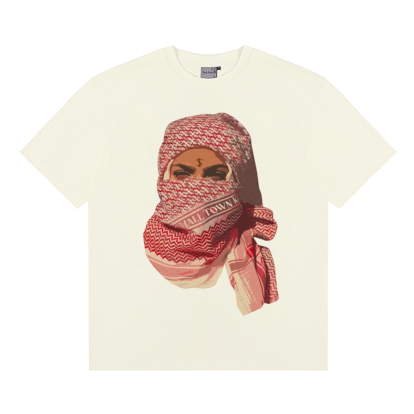 STK SmallTownKid headscarf portrait short-sleeved T-shirt direct printing American retro casual street