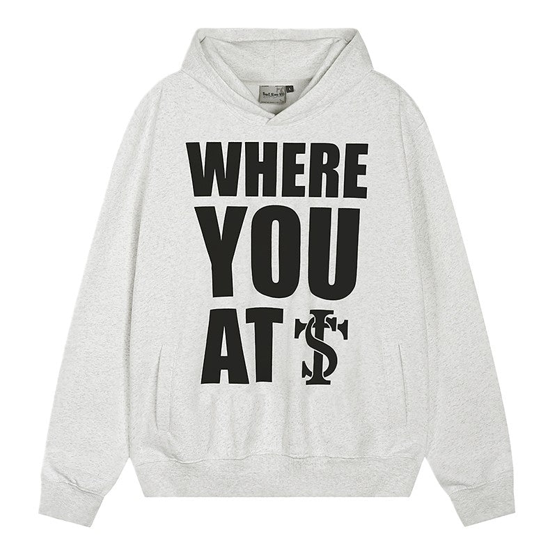 ANSE same album limited edition STK SmallTownKid Where are you? Slogan American style hooded sweatshirt