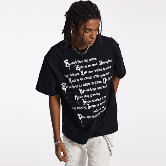 ASEN same style STK SmallTownKid starched acrostic round neck T-shirt short sleeve trendy hip-hop rap