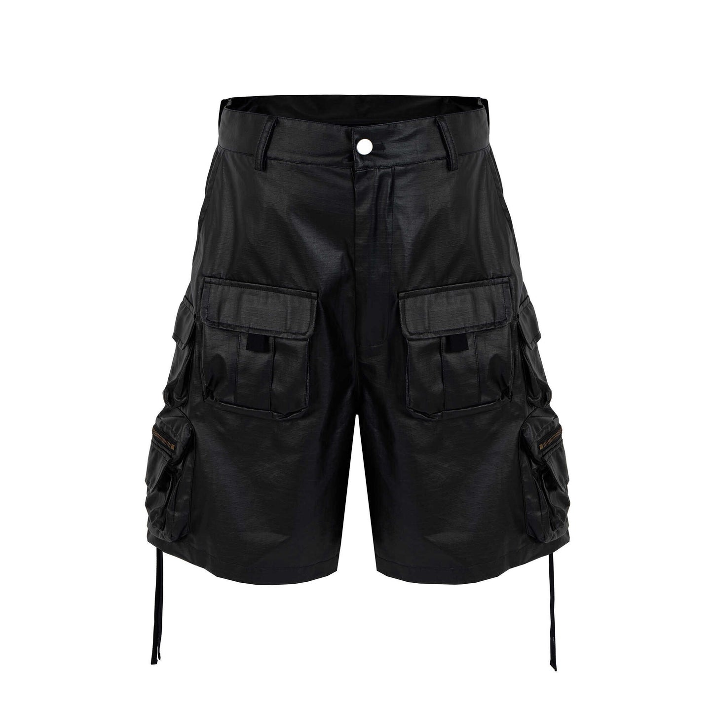 ASTT 24SS wax coating multi-pocket zipper loose tactical workwear shell over-the-knee shorts trend