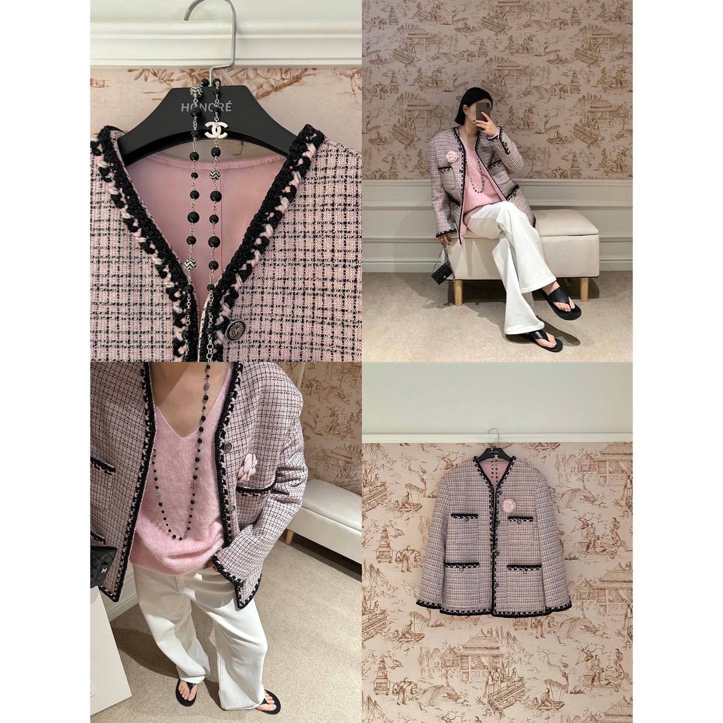 HONORE Gu Yue word-of-mouth work annual meeting heavy mohair wool Chanel jacket