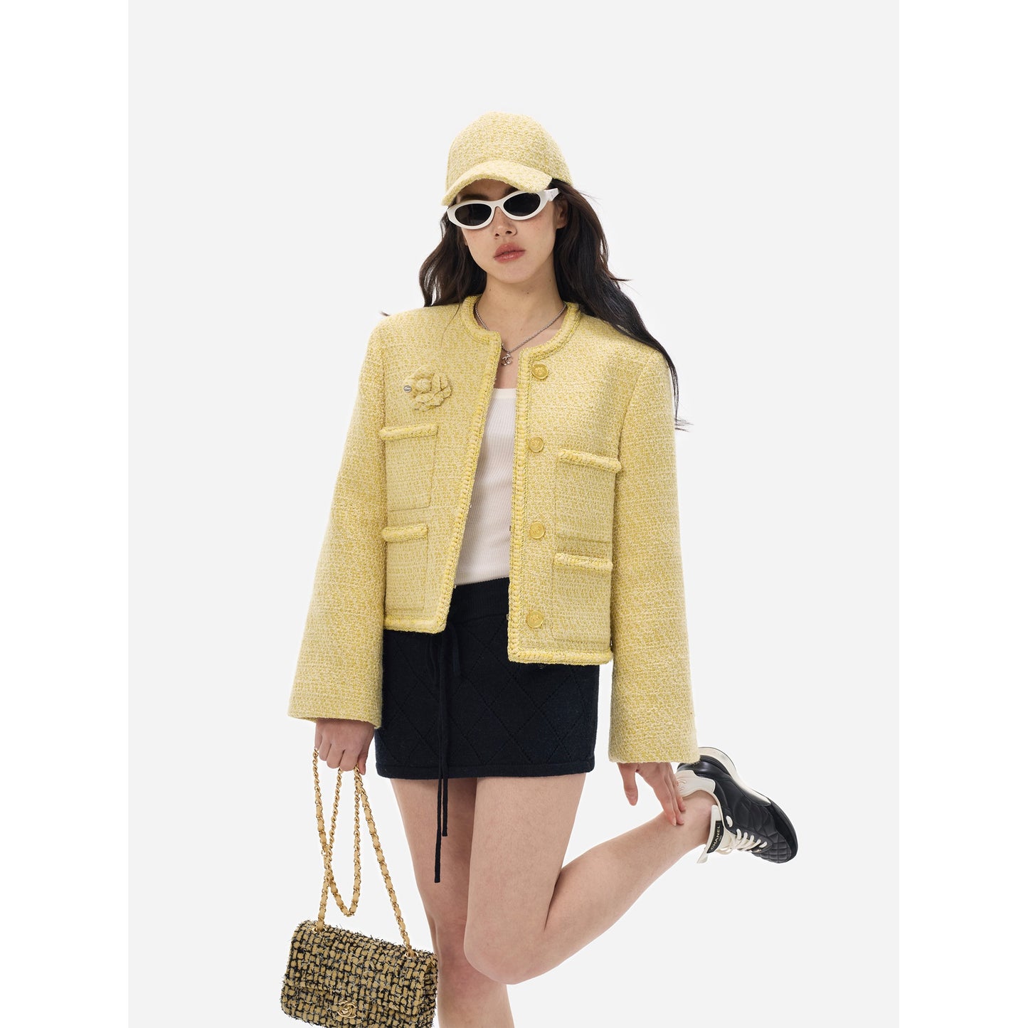 HONORE Gu Yue Chardonnay Heavy Spring Limited Edition Chanel Jacket + Hat + Corsage