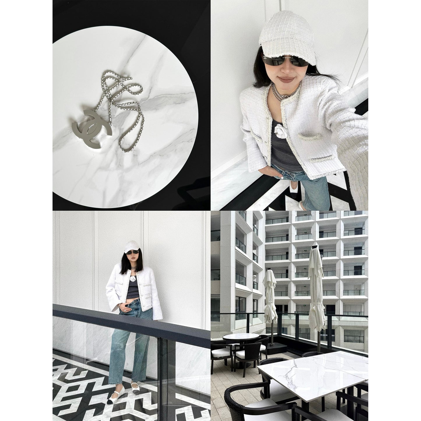 HONORE Gu Yue Chardonnay Heavy Spring Limited Edition Chanel Jacket + Hat + Corsage