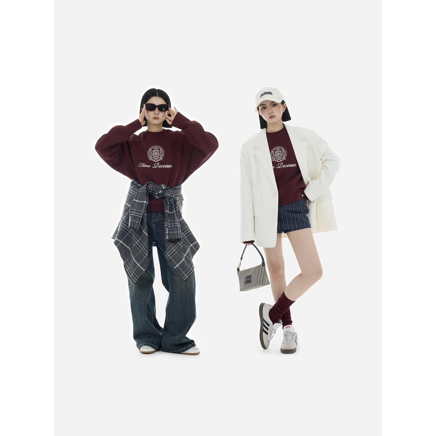 HONORE Gu Yue American lookbook original embroidered sports badge American ice silk ultra-thin air-conditioning sweatshirt