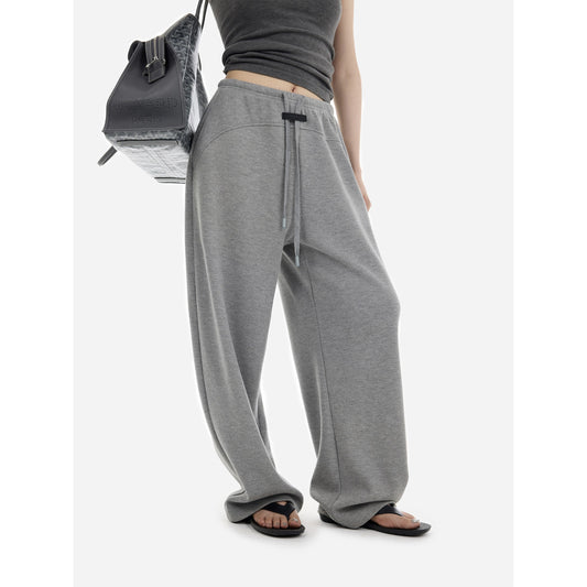 HONORE Gu Yue American Luxury Loose Comfort Leather Label Sweatpants