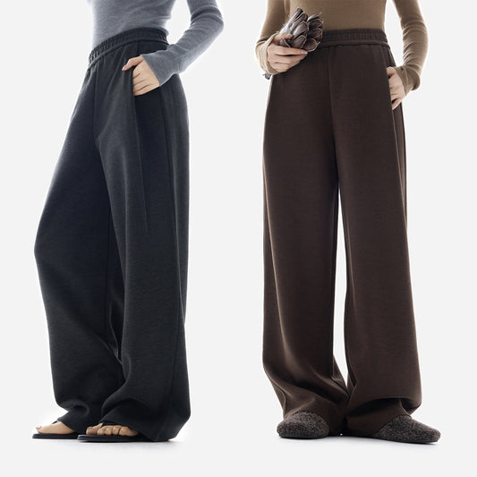 HONORE Guyue strongly recommends B-in cashmere acetate pleated lazy and relaxed wide-leg casual pants