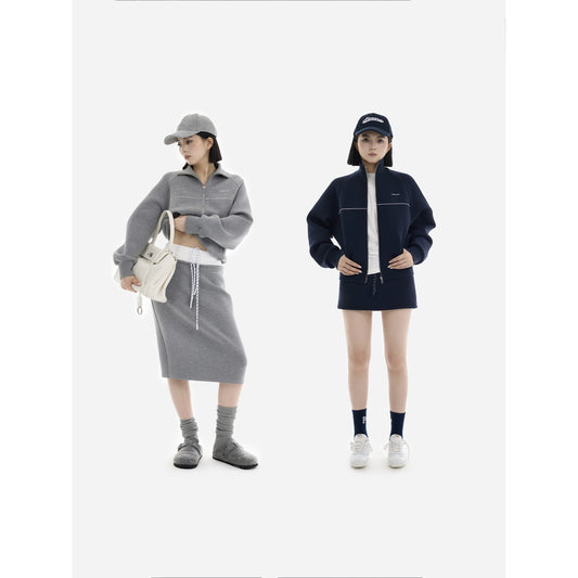 HONORE Gu Yue intellectual m*u style sandwich jacket and skirt sports suit