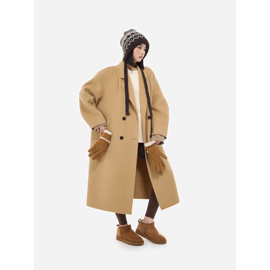 HONORE Guyue's new store 100 sheep wool silhouette high quality warm wide minimalist coat