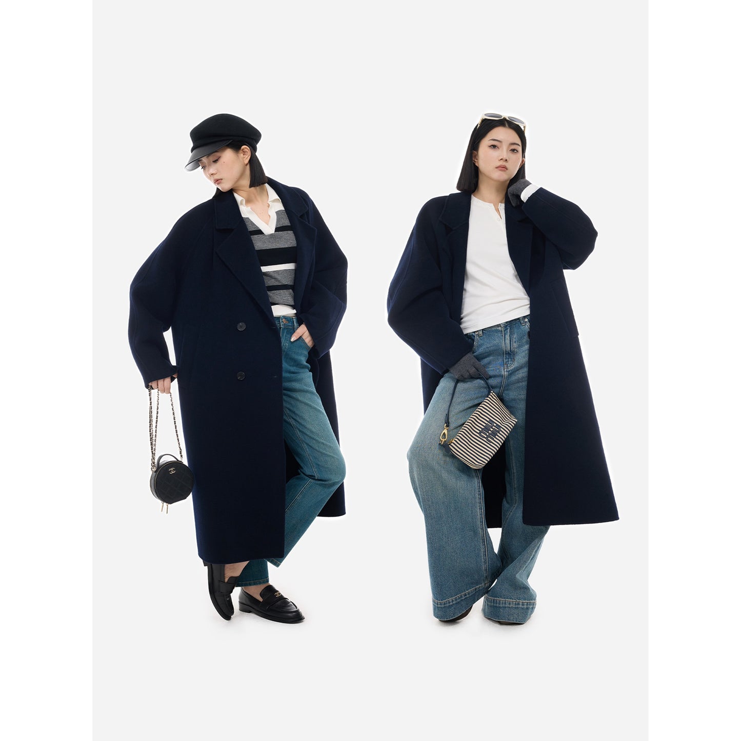 HONORE Guyue's new store 100 sheep wool silhouette high quality warm wide minimalist coat