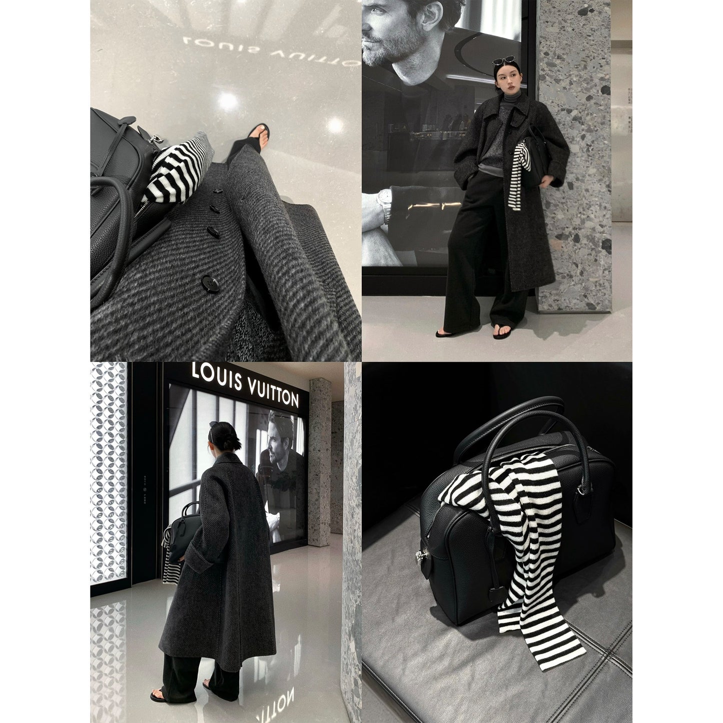 HONORE Retro vintage Tencel wool texture high slit retro style vintage coat