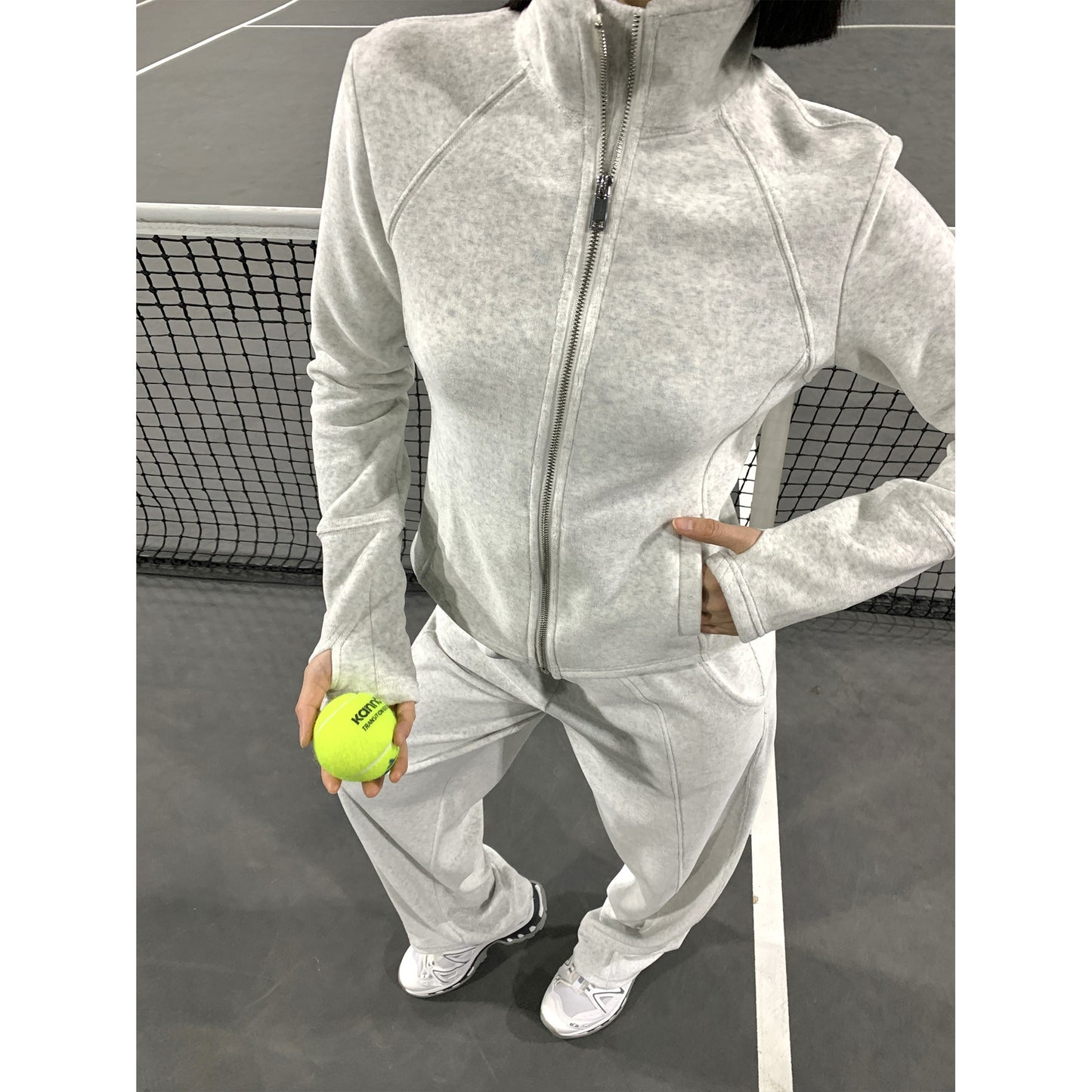 HONORE Gu Yuelu series liberal American style long-sleeved sweatshirt straight long sweatpants suit casual two-piece suit