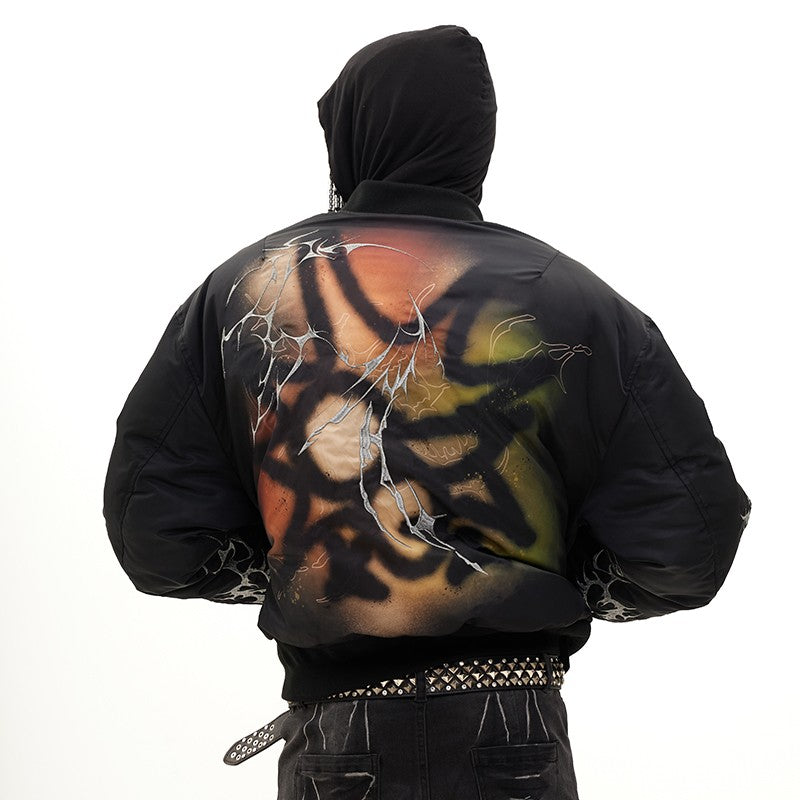 DND4DES graffiti embroidery printed flight jacket MA1bomber American cotton jacket Chen Chusheng same style