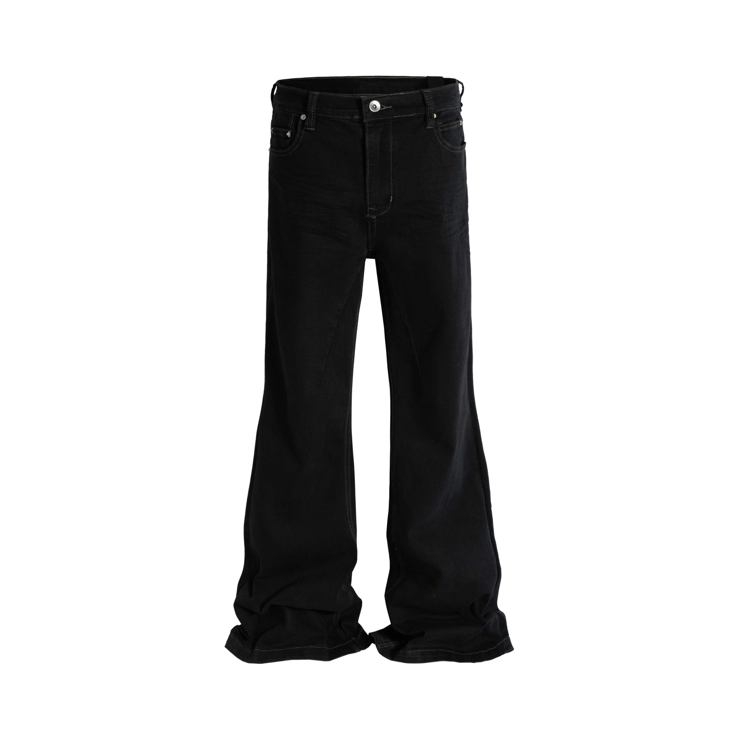 BTSG*American retro RO style ribbon elastic flared jeans high street VIBE piled up floor-length trousers for men