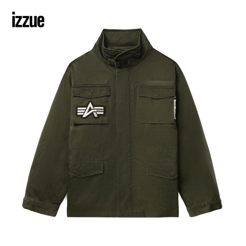 izzue men's loose work jacket 2024 autumn new American military style jacket 7154F4N