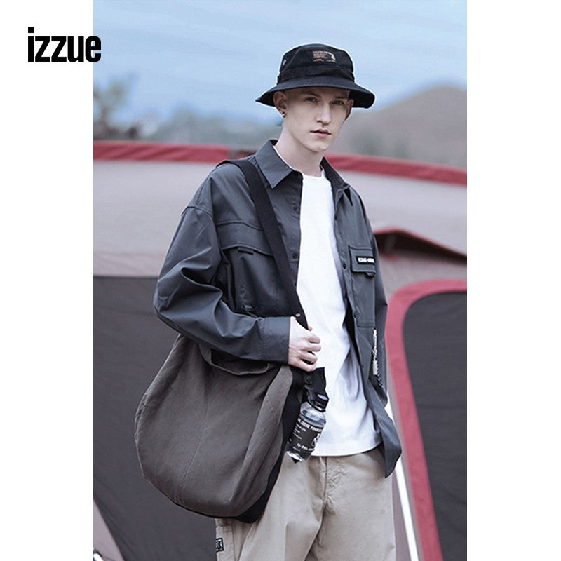 izzue x ARMY men's autumn work shirt trendy cool handsome loose button-down shirt 8114S3K