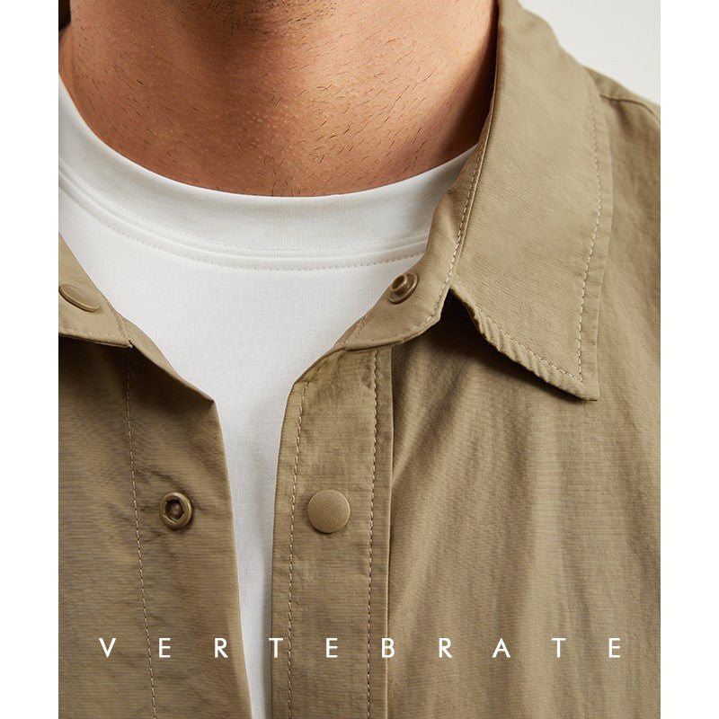 Vertebrate men's windbreaker fabric jacket type ultra-loose casual shirt can be used as sun protection clothing Japanese style