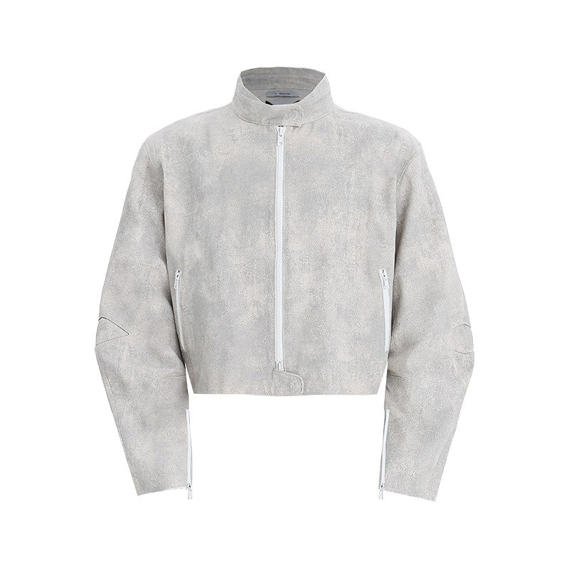 XEQUATION [Restatement] Glacier silhouette cleanfit style marble Harrington slightly padded shoulder jacket