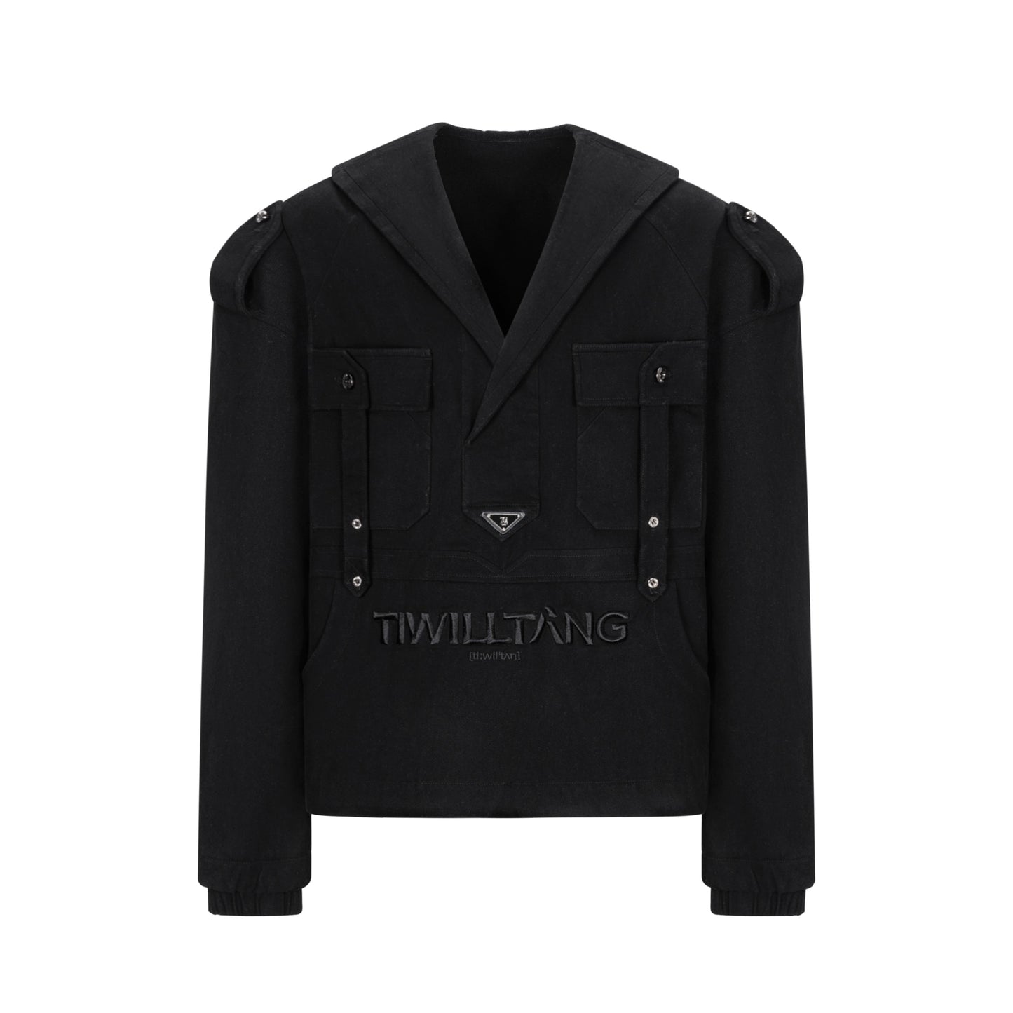 TIWILLTANG Qishilu &quot;Xu Luo Xing Yu&quot; workwear fold-over collar detachable belt pullover sweatshirt