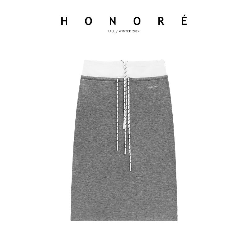 HONORE Gu Yue intellectual m*u style sandwich jacket and skirt sports suit