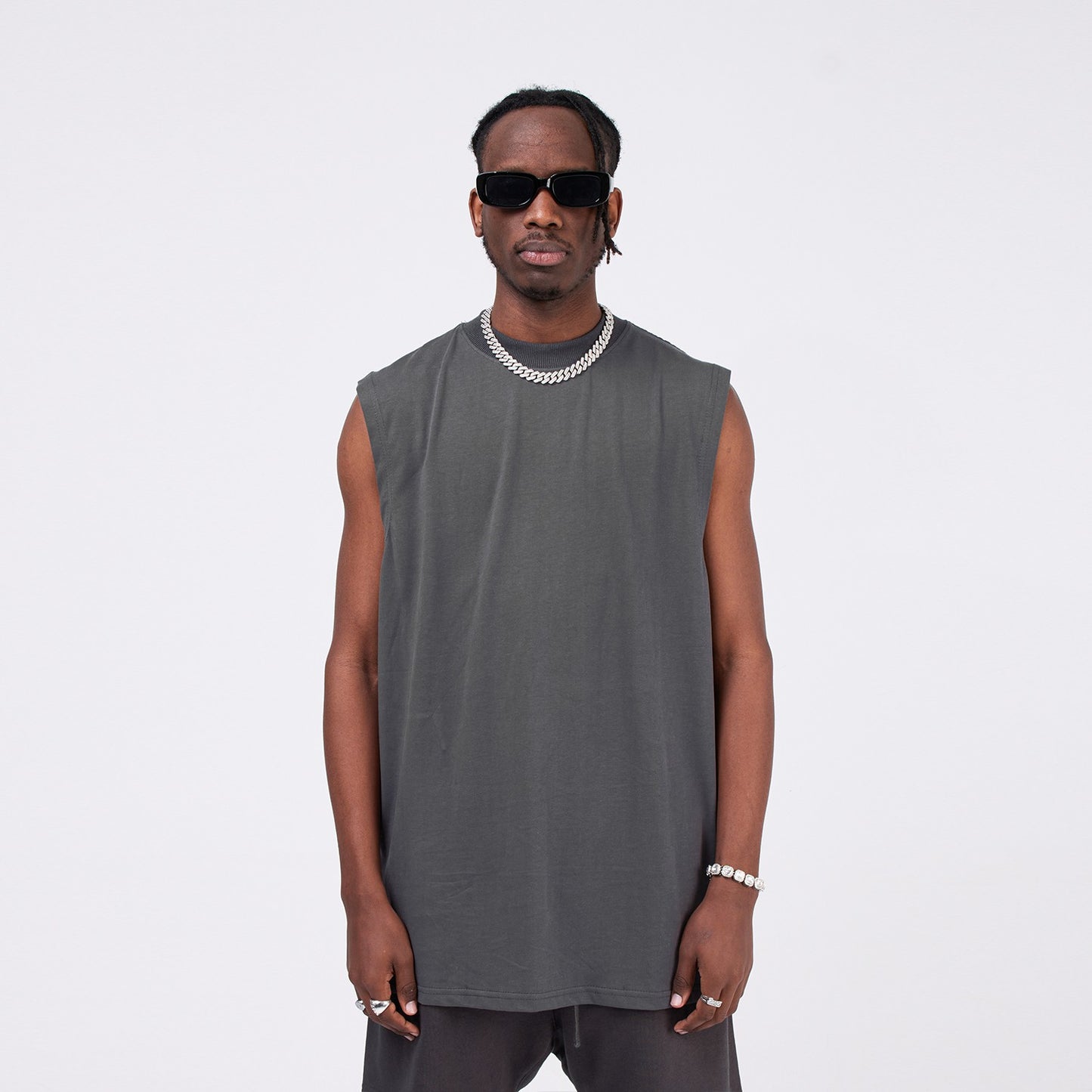 MT99 04SS American Street Simple Basic Sleeveless T-shirt Casual Breathable Basketball Fitness Sports Vest Men