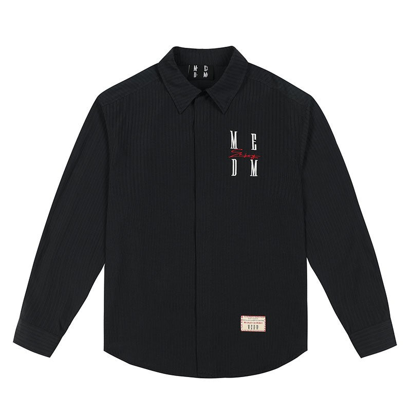 Hou Minghao same style MEDM24FW letter embroidered shirt men's long sleeve loose spring and autumn couple shirt jacket