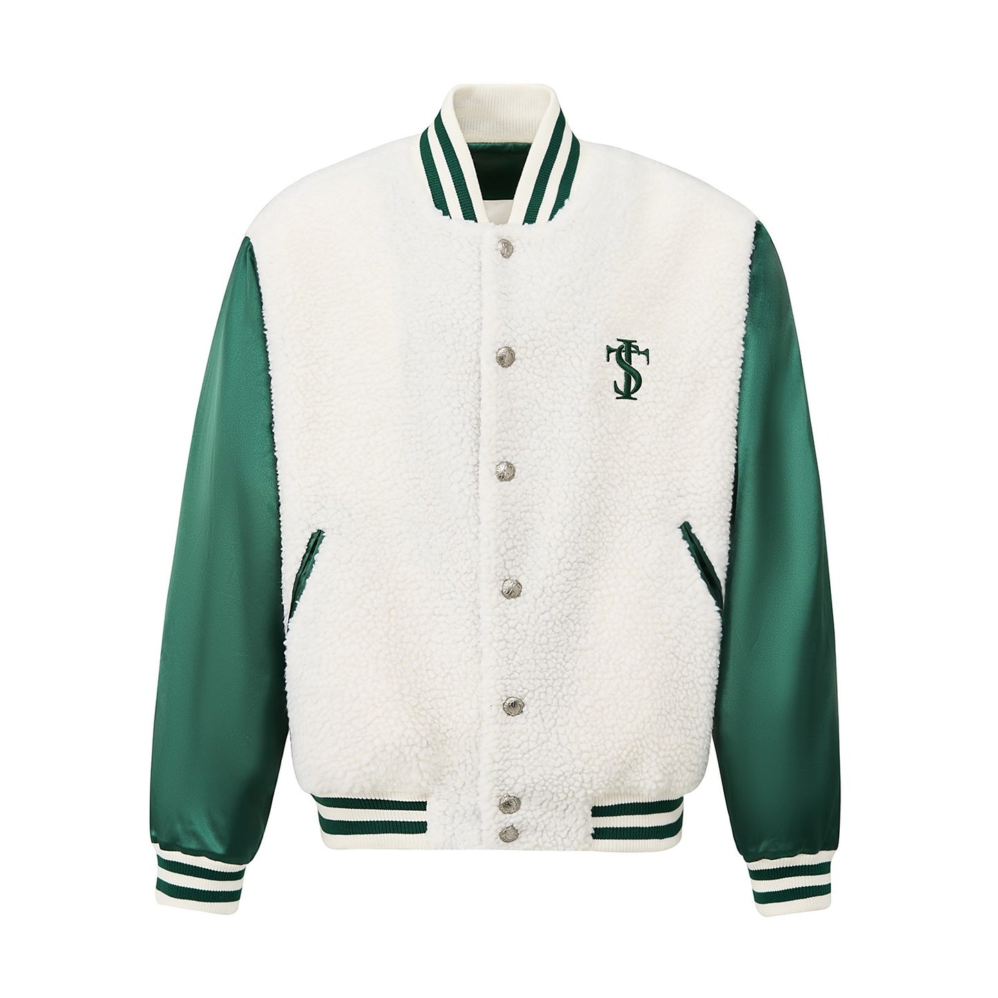 STK SmallTownKid lambswool patchwork baseball jacket coat American retro street style national trend brand