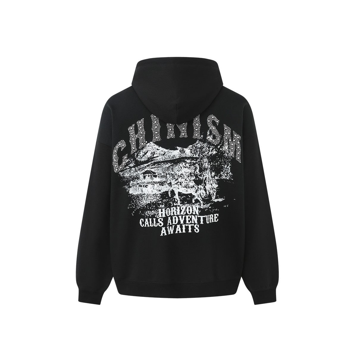 CHINISM Chichen heavy metal heat transfer starry sky print hooded sweatshirt men's hoodie