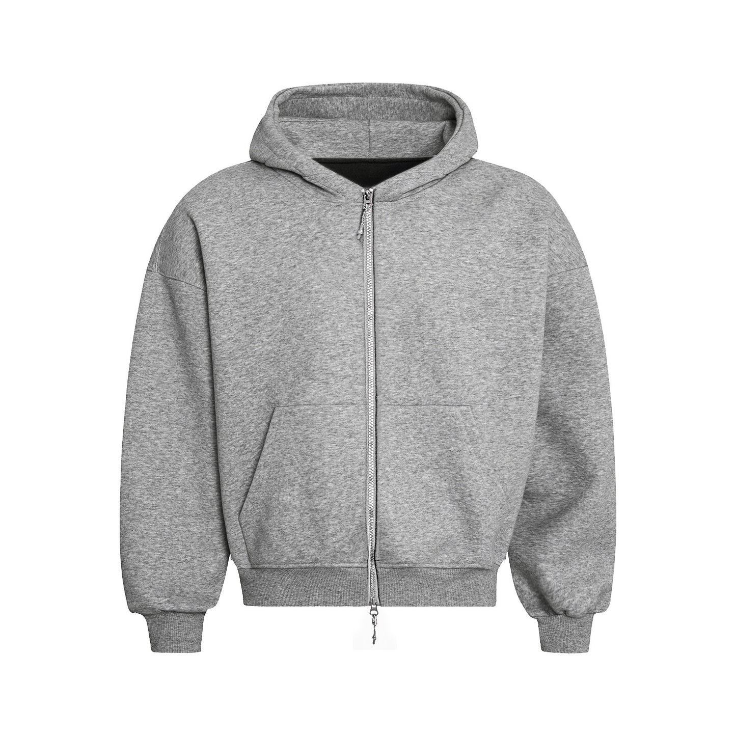 MT99 basic solid color hooded sweatshirt gray American heavy outerwear early autumn cardigan hoodie jacket for men and women