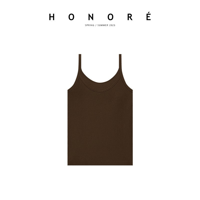 HONORE Gu Yue Basic Upgraded Edition Cashmere Self-padded Chest Patch Vest