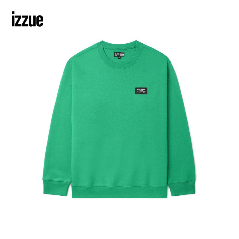 izzuex ARMY men's loose round neck sweatshirt 2024 autumn new simple and fashionable solid color tops