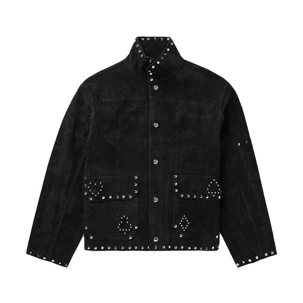 TrendMaybe&quot;Appliqued Suede Jacket&quot; rivet leather suede jacket trendy coat