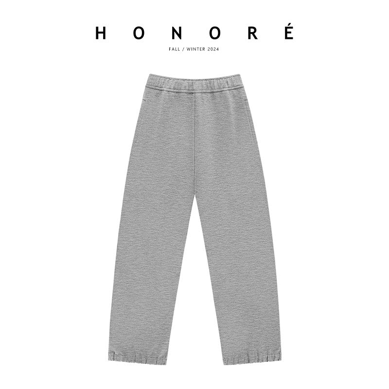 HONORE Guyue Hiking day metal oblique zipper structure fashion lazy sports sweater cardigan suit