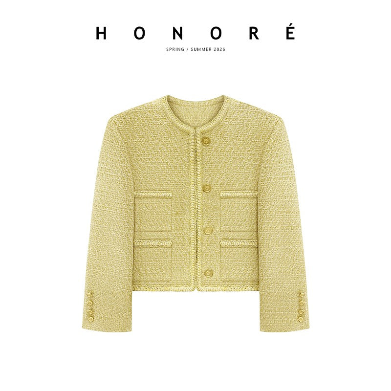 HONORE Gu Yue Chardonnay Heavy Spring Limited Edition Chanel Jacket + Hat + Corsage