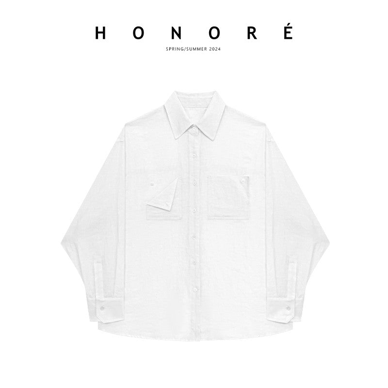 HONORE Gu Yue Relaxed Ramie Sunscreen Fashionable Shirt Vest Casual Pants Cotton and Linen Four-piece Set