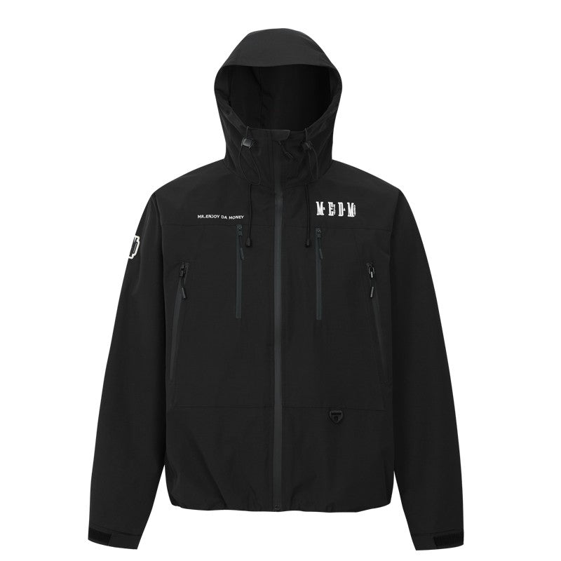 MEDM25SS basic LOGO embroidery outdoor three-proof assault jacket windproof and rainproof outdoor new hooded top