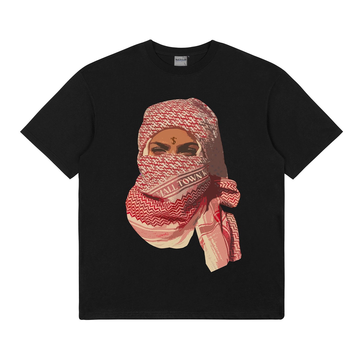 STK SmallTownKid headscarf portrait short-sleeved T-shirt direct printing American retro casual street