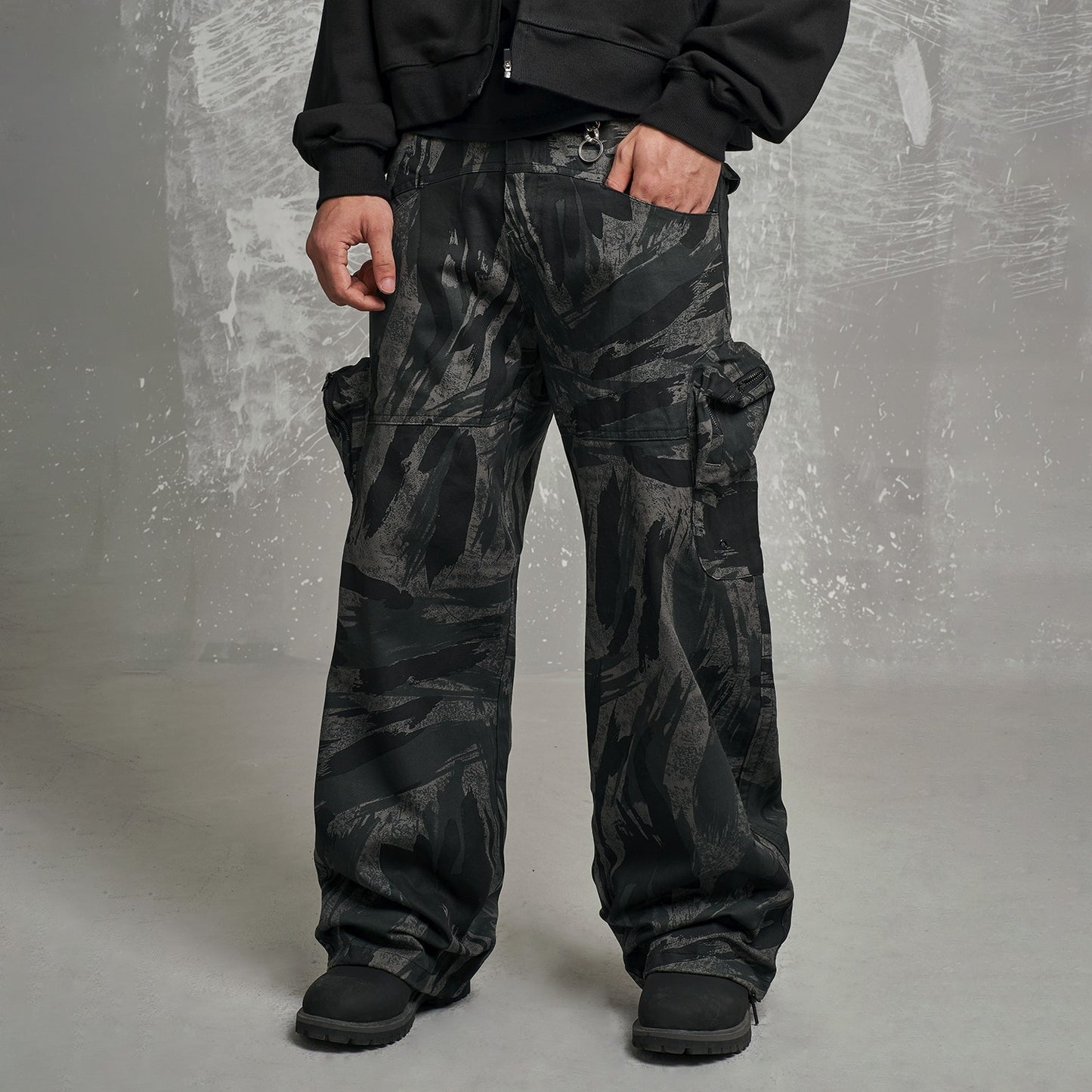 MT99 American hiphop straight camouflage pants for men and women, all-match trend, loose wide-leg drape, slim overalls