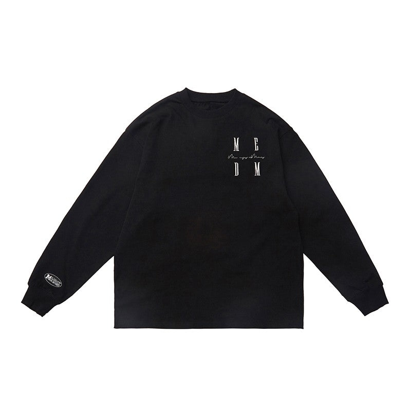 Wang Hedi's same MEDM China-Chic long sleeve t-shirt men's and women's spring and autumn bottoms LOGO embroidery loose